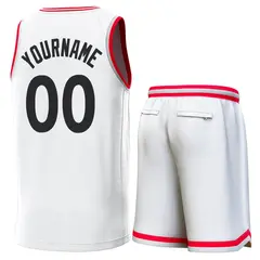 White Red-Gray Classic Sets Basketball Jersey 3