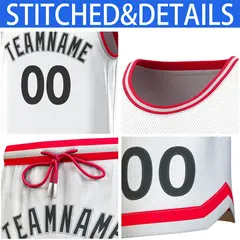 White Red-Gray Classic Sets Basketball Jersey 6