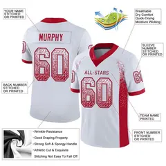 White Red-Gray Drift Fashion Mesh Authentic Football Jersey 2