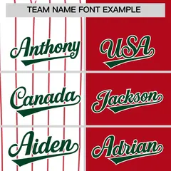 White Red Green Pinstripe Raglan Baseball Jersey 3
