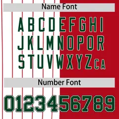 White Red Green Pinstripe Raglan Baseball Jersey 4