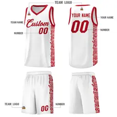 White Red Indians Pattern Basketball Uniform Jersey 5