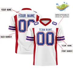 White Red Insert Color Design Authentic Football Jersey 2