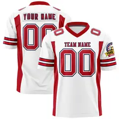 White Red Insert Color Design Authentic Football Jersey 1
