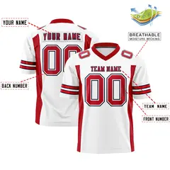 White Red Insert Color Design Authentic Football Jersey 2