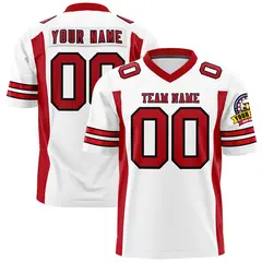 White Red Insert Color Design Authentic Football Jersey 1