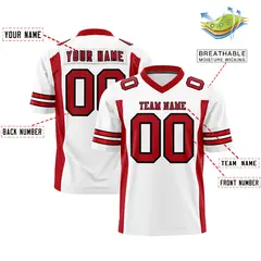 White Red Insert Color Design Authentic Football Jersey 2