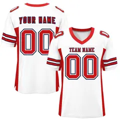 White Red Insert Color Mesh Authentic Football Jersey