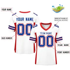 White Red Insert Color Mesh Authentic Football Jersey 2