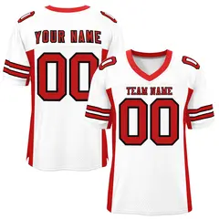 White Red Insert Color Mesh Authentic Football Jersey 1