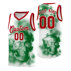 White Red Kelly Green Mexican Colors Graffiti Basketball Jersey 1