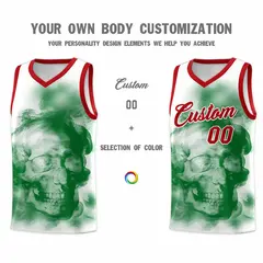 White Red Kelly Green Mexican Colors Graffiti Basketball Jersey 4