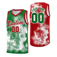 White Red Kelly Green Mexican Colors Graffiti Basketball Jersey 1