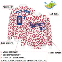 White Red Leopard Graffiti Varsity Letterman Jacket 2