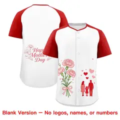 White Red Light Pink Mother's Day Baseball Jersey 7