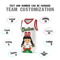 White Red Mexican Colors Graffiti Basketball Jersey 3