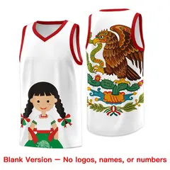 White Red Mexican Colors Graffiti Basketball Jersey 6