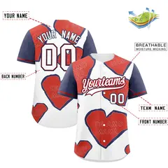 White Red Midnight Blue Mother's Day Graffiti Baseball Jersey 2