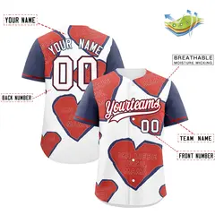 White Red Midnight Blue Mother's Day Graffiti Baseball Jersey 2