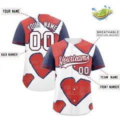 White Red Midnight Blue Mother's Day Graffiti Baseball Jersey 2