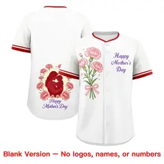 White Red Mother's Day Baseball Jersey 7