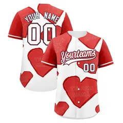 White Red Mother's Day Graffiti Quick Dry Baseball Jersey