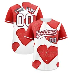 White Red Mother's Day Graffiti Quick Dry Baseball Jersey