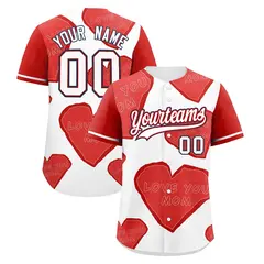 White Red Mother's Day Graffiti Stretch Baseball Jersey