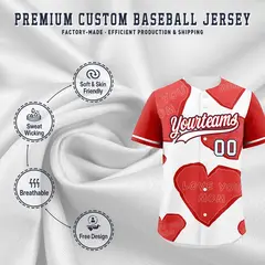 White Red Mother's Day Graffiti Stretch Baseball Jersey 3