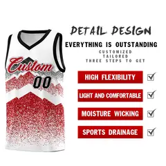 White Red Mountain Fade Gradient Fashion Basketball Jersey 2