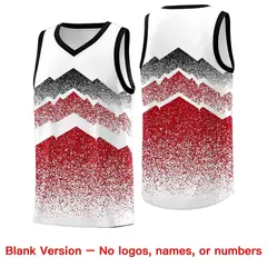 White Red Mountain Fade Gradient Fashion Basketball Jersey 6
