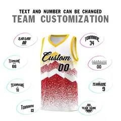 White Red Mountain Fade Gradient Fashion Basketball Jersey 4