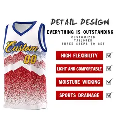White Red Mountain Fade Gradient Fashion Basketball Jersey 2