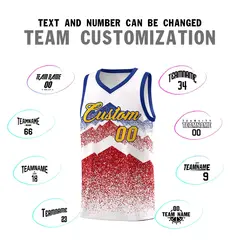 White Red Mountain Fade Gradient Fashion Basketball Jersey 4