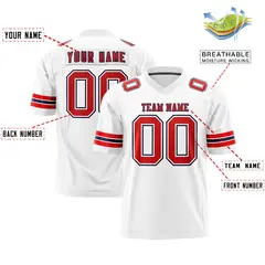 White Red-Navy Classic Authentic Football Jersey 2