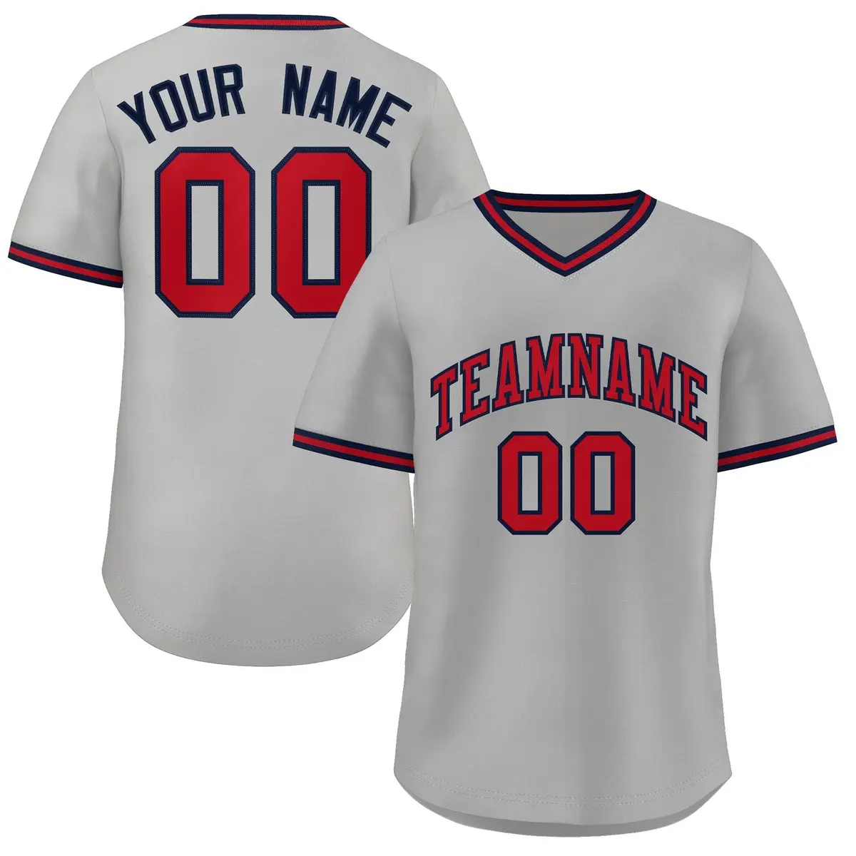 White Red Navy Classic Authentic Pullover Baseball Jersey