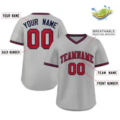 White Red Navy Classic Authentic Pullover Baseball Jersey 2