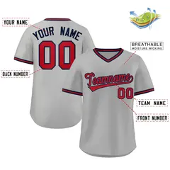 White Red Navy Classic Authentic Pullover Baseball Jersey 2