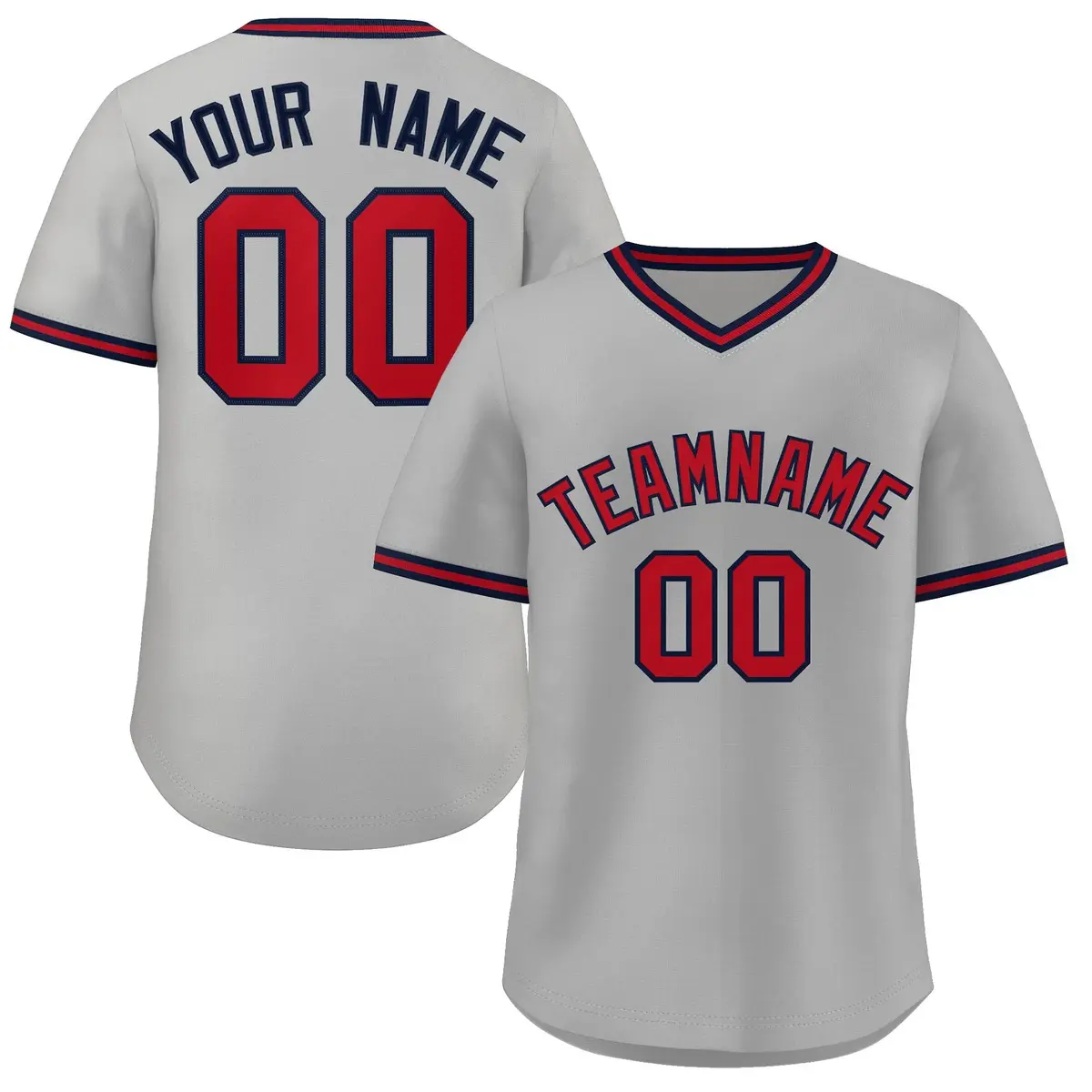 White Red Navy Classic Authentic Pullover Baseball Jersey
