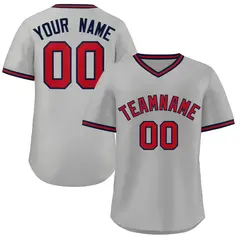White Red Navy Classic Authentic Pullover Baseball Jersey 1