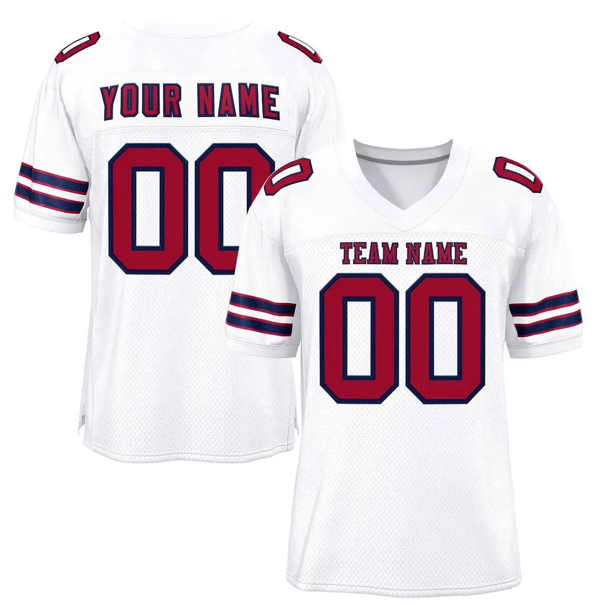 White Red-Navy Classic Style Authentic Football Jersey