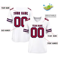 White Red-Navy Classic Style Authentic Football Jersey 2