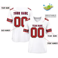 White Red-Navy Classic Style Authentic Football Jersey 2
