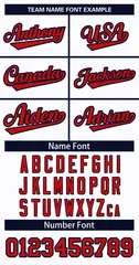 White Red-Navy Classic Style Hockey Jersey 3