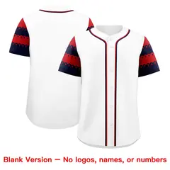 White Red Navy Flag Lace Sleeve Baseball Jersey 7