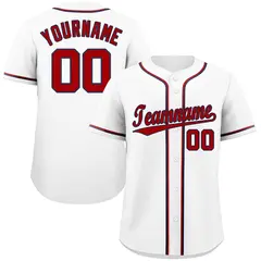White Red-Navy Hook Classic Authentic Baseball Jersey 1
