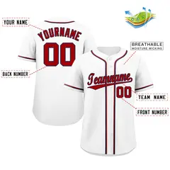 White Red-Navy Hook Classic Authentic Baseball Jersey 2