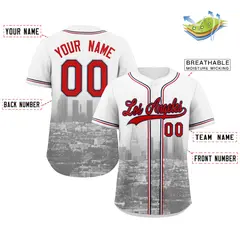 White Red Navy Los Angeles City Skyline Baseball Jersey 2
