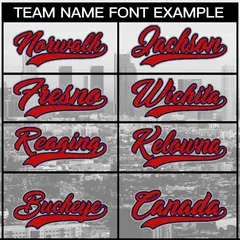 White Red Navy Los Angeles City Skyline Baseball Jersey 3