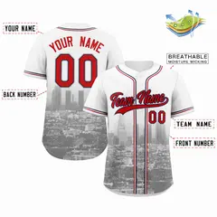 White Red Navy Los Angeles City Skyline Baseball Jersey 2